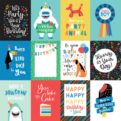 IT'S YOUR BIRTHDAY BOY 3X4 JOURNALING CARDS - 12x12 Double-Sided Patterned Paper - Echo Park