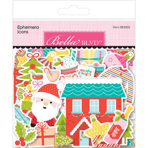 Ephemera Icons die-cut cardstock pieces are part of the Merry Mingle Collection from Bella Blvd. Perfect for cards, scrapbook pages, tags, journals, planners, and other paper crafting projects. 