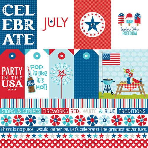 JULY - 12x12 Double-Sided Patterned Paper - BELLA BLVD