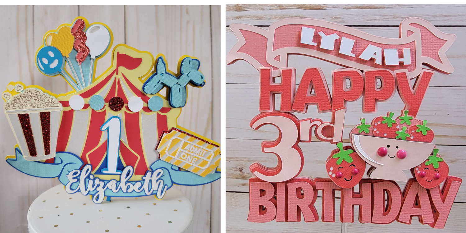 48 Pieces Glitter Happy Birthday Cake Topper Shining Indonesia