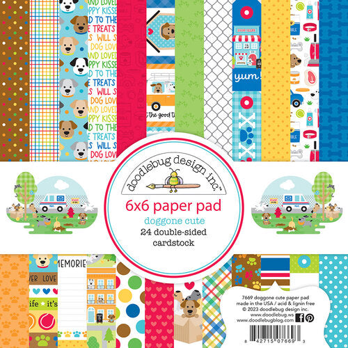 Cute patterns include puppy faces, dots, phrases, hearts, dog accessories, plaids, dog bones, element cards, stripes, and more in bright, fun colors. 