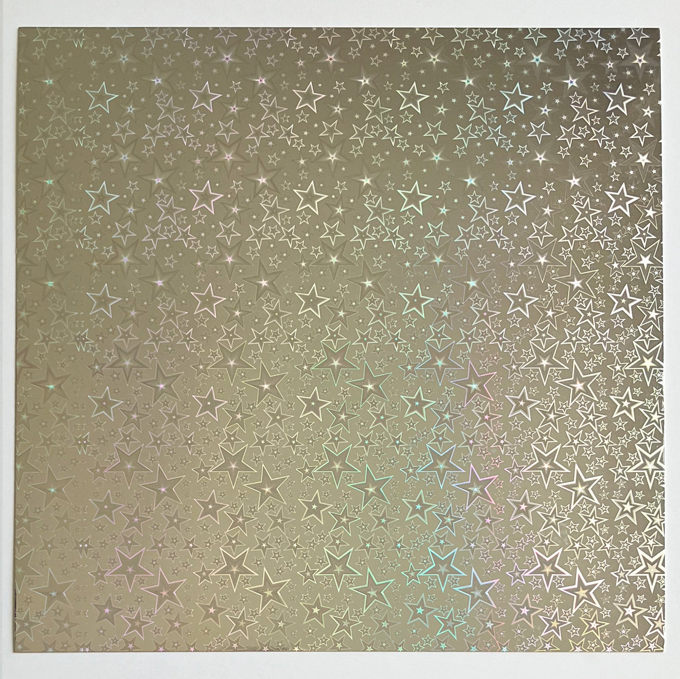 IN THE STARS holographic cardstock- foil cardstock - silver cardstock - Encore - 12x12 cardstock - 12x12 Cardstock Shop - star pattern cardstock