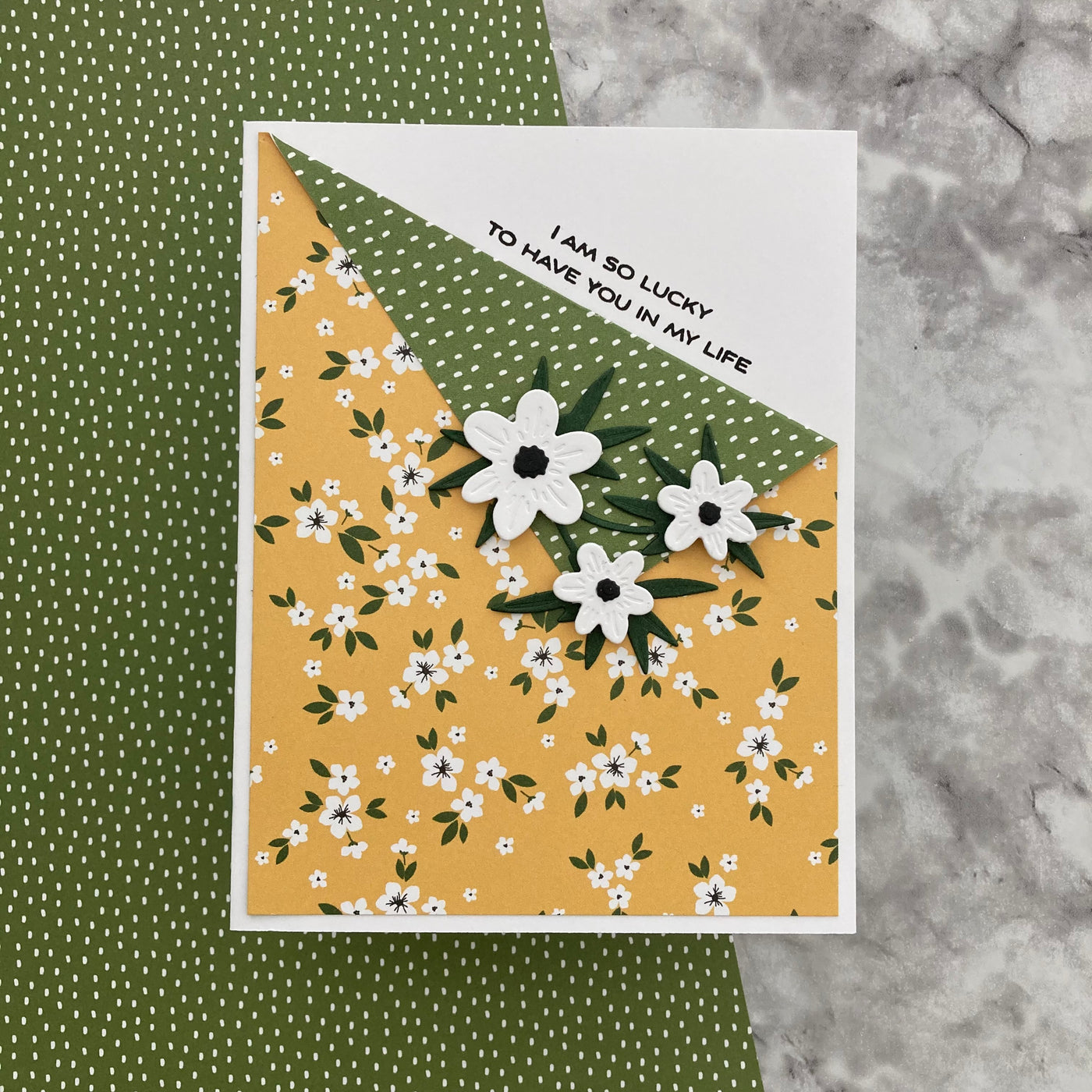 handmade card featuring favorite flower by echo park