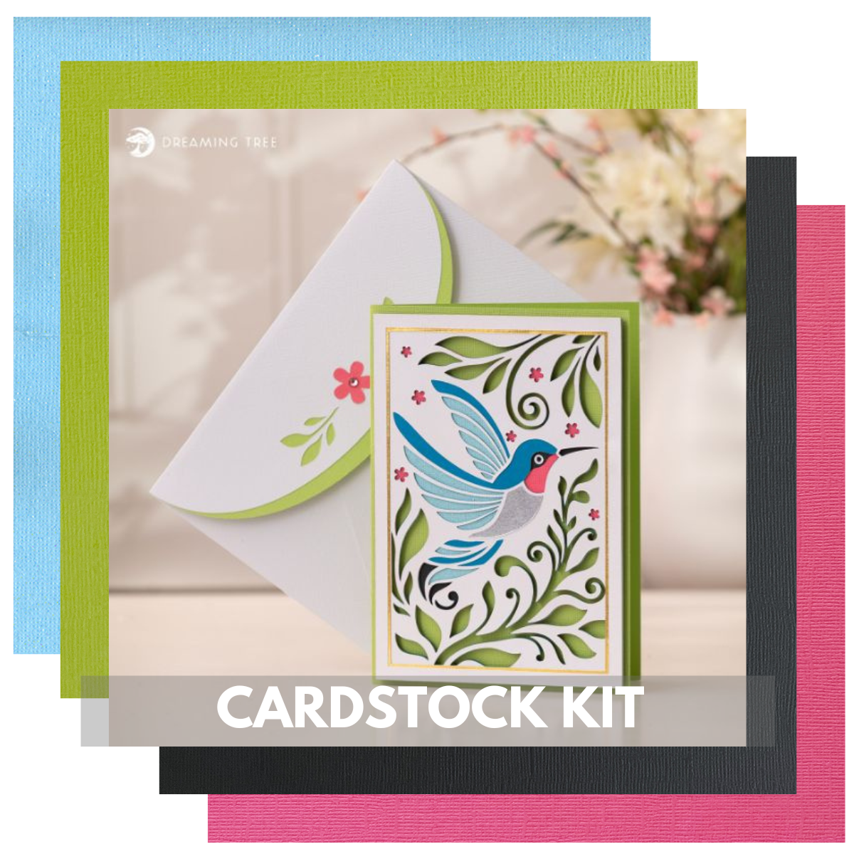 cardstock card kit for Dreaming Tree hummingbird kit