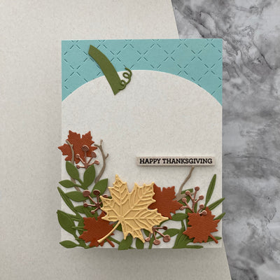 handmade Thanksgiving card featuring Flax Carnival + Via cardstock and Bazzill Robin's Egg