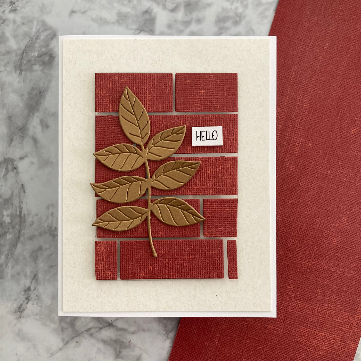 handmade card using sandable core'dinations cardstock in scarlet