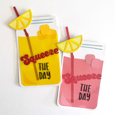 Shaped lemonade Card Featuring Yellow Encore Vellum