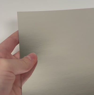 SILVER BULLET Mirror Foil Cardstock - 12x12 Foil Cardstock - Encore paper - video shows light play