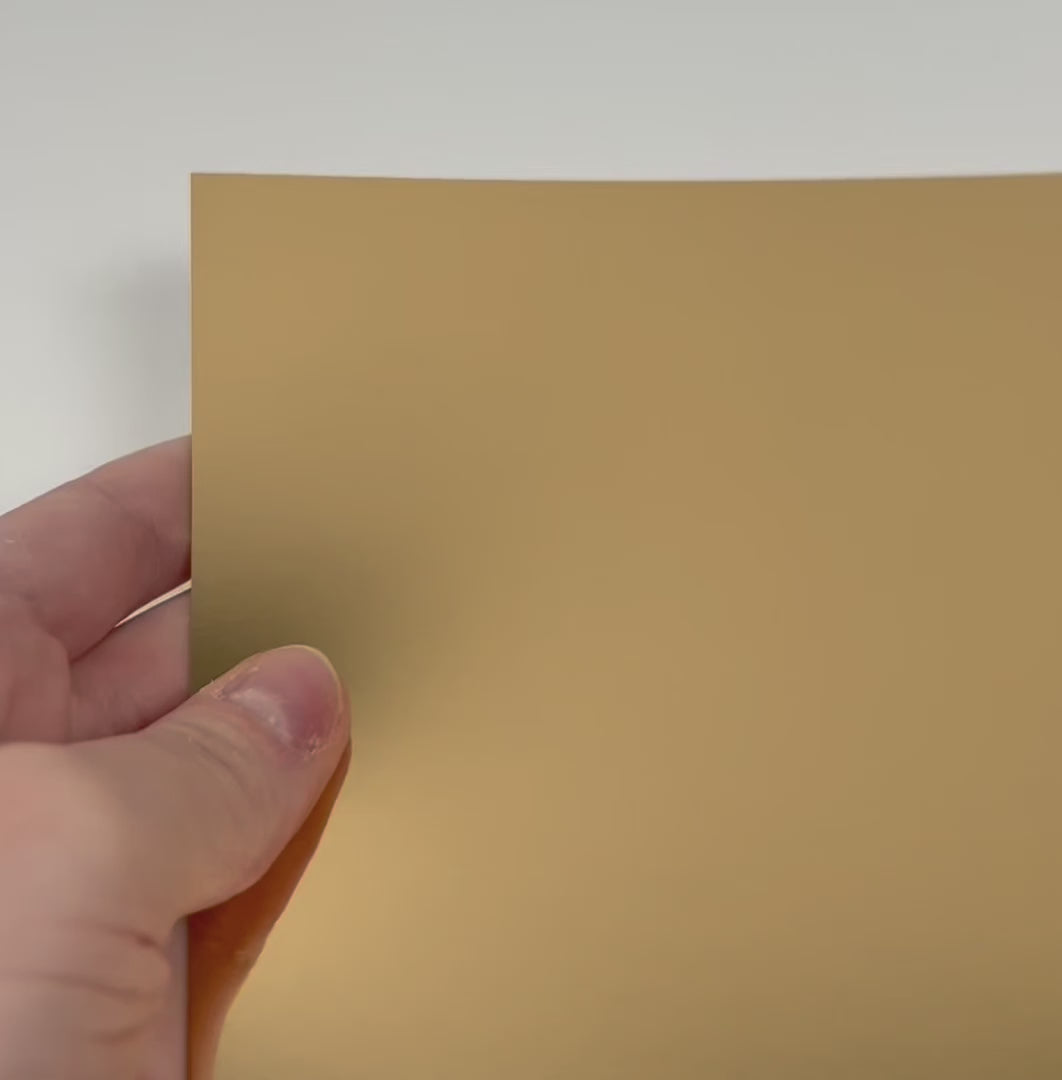 ANTIQUE GOLD Mirror Foil Cardstock - 12x12 Foil Cardstock - Encore paper - video shows light play