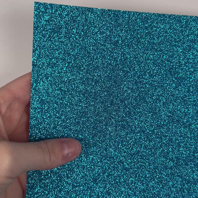 BLUE LAGOON Glitter Luxe Cardstock - 12x12 Cardstock Shop - 12x12 Cardstock - TEAL glitter Cardstock - Encore