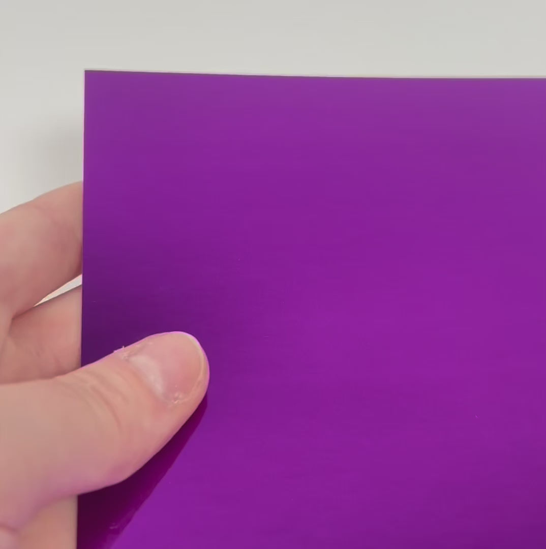 REGAL PURPLE Mirror Foil Cardstock - 12x12 Foil Cardstock - Encore paper - video shows light play