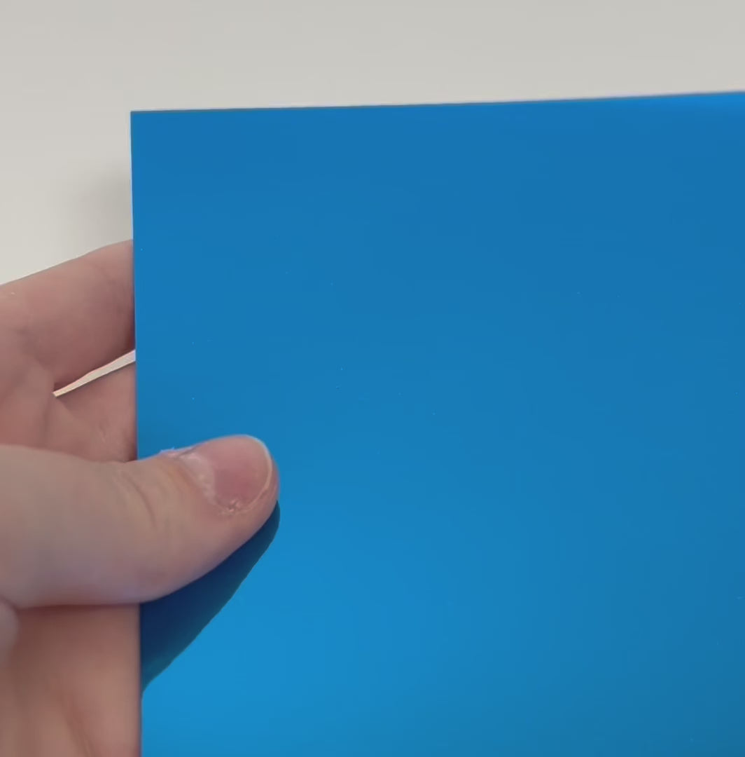 AZURE BLUE Mirror Foil Cardstock - 12x12 Foil Cardstock - Encore paper - video shows light play