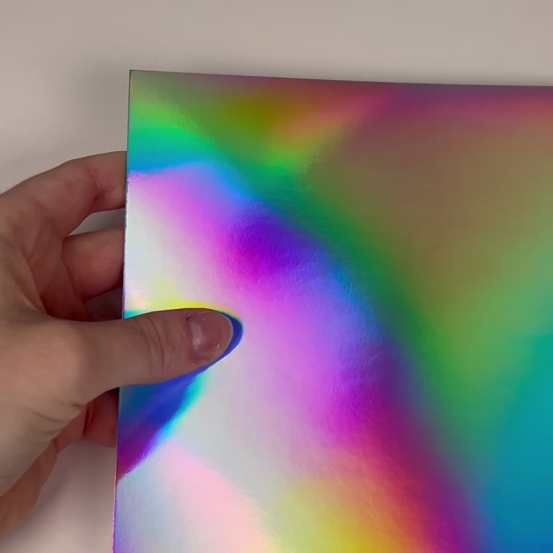 RAINBOW holographic cardstock- foil cardstock - silver cardstock - Encore - 12x12 cardstock - 12x12 Cardstock Shop - rainbow cardstock