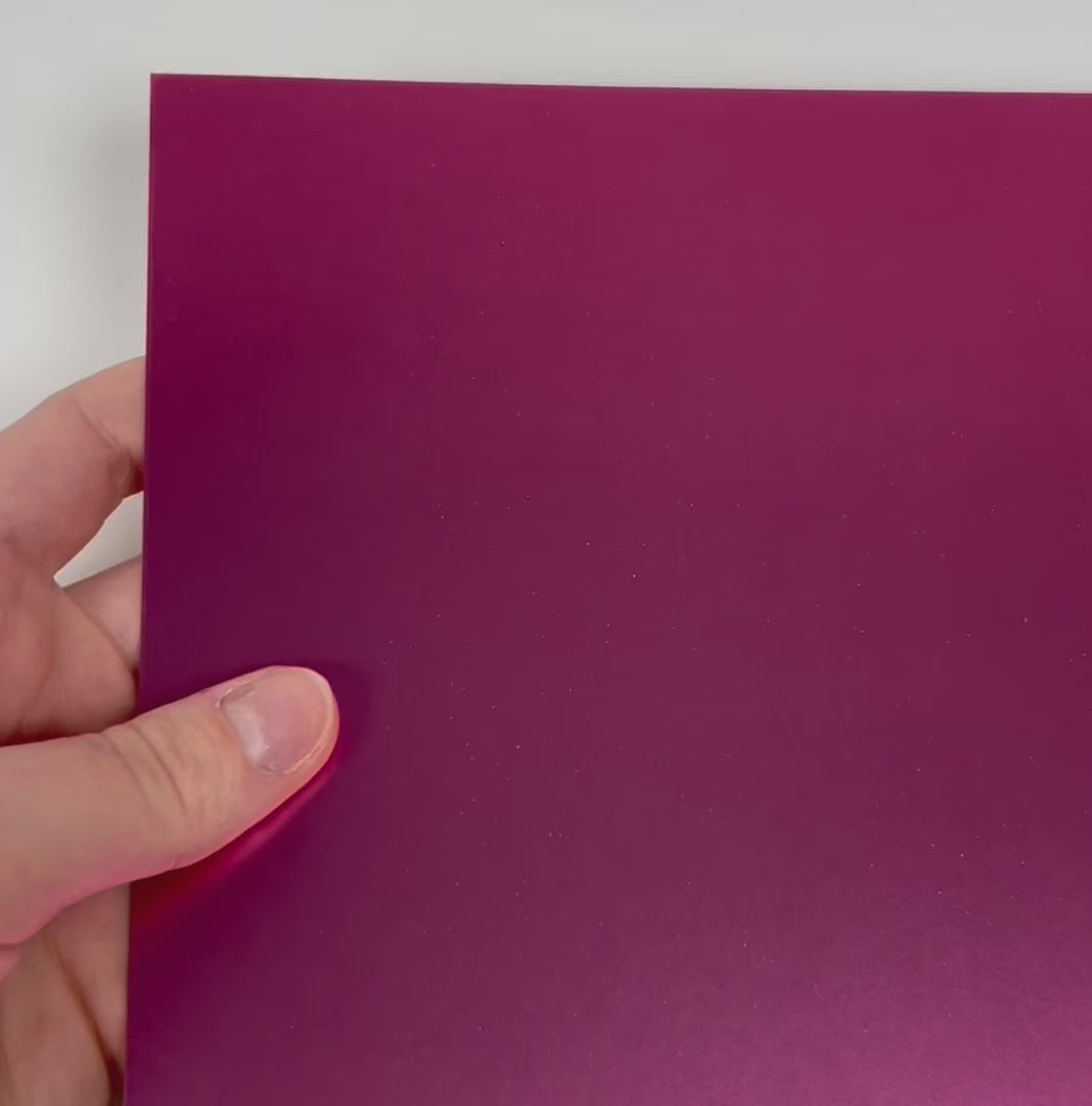 GLAMOUR PINK matte foil cardstock - 12x12 cardstock - encore paper - video shows light play