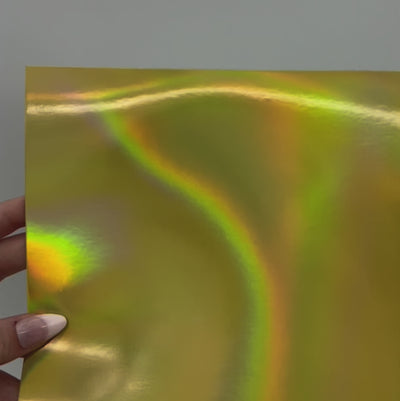 GOLD HOLOGRAPHIC Iridescent Foil Cardstock - 12x12 - Encore Paper - video shows light play