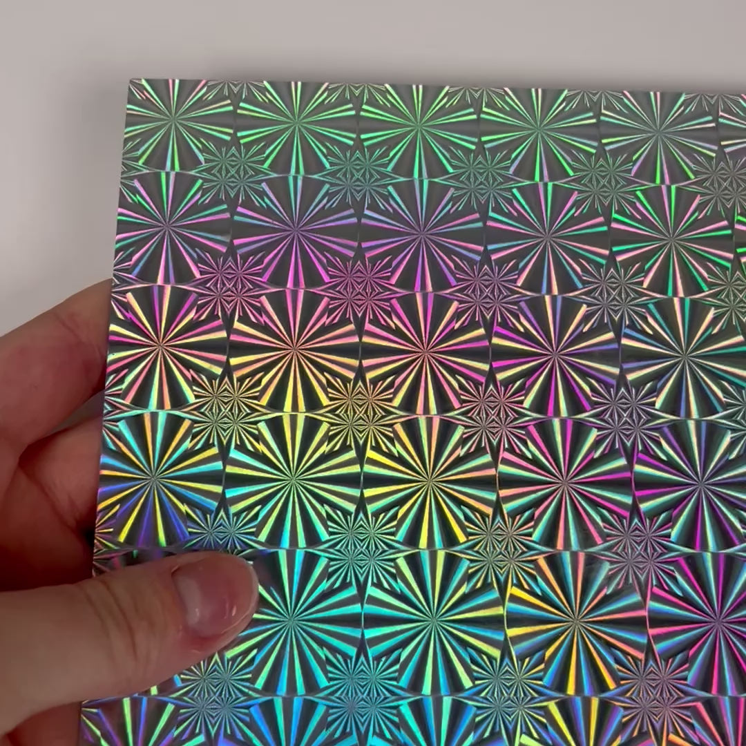 SNOWFLAKE holographic cardstock- foil cardstock - silver cardstock - Encore - 12x12 cardstock - 12x12 Cardstock Shop