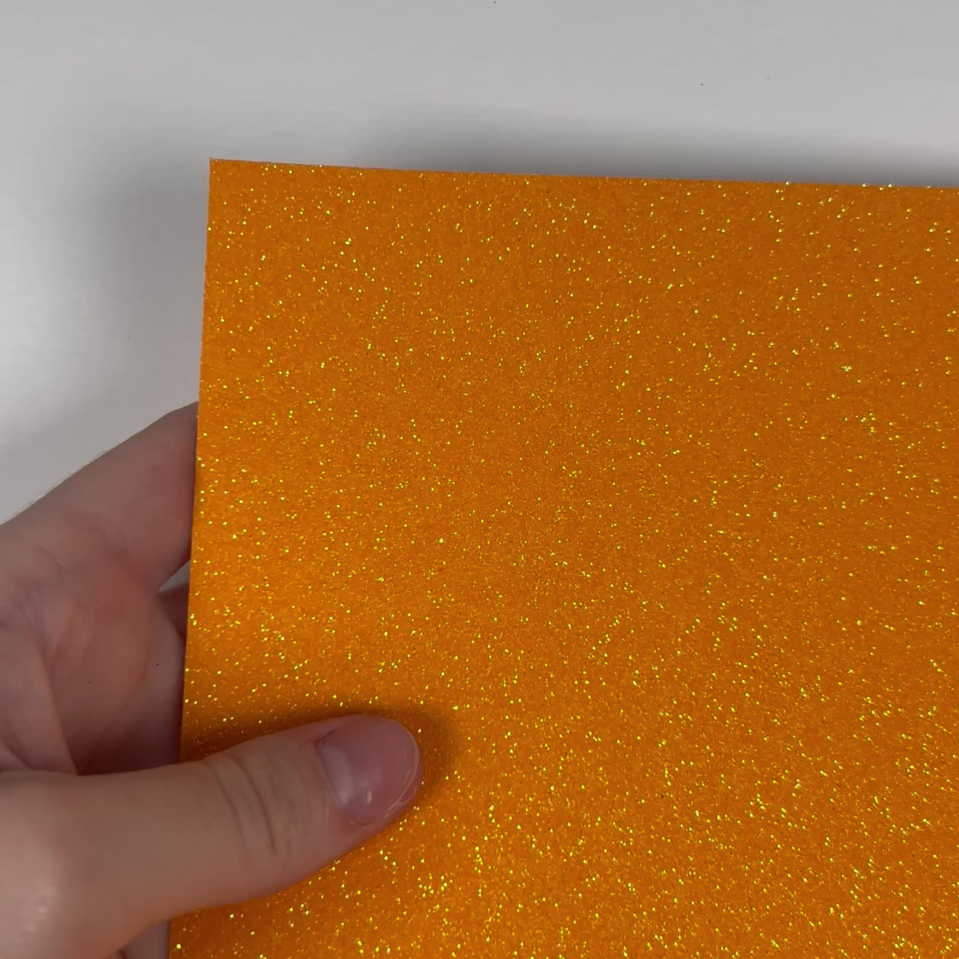 TANGERINE Glitter Luxe Cardstock - 12x12 glitter Cardstock - 12x12 Cardstock - Encore - ORANGE glitter Card-stock - mess free glitter Cardstock