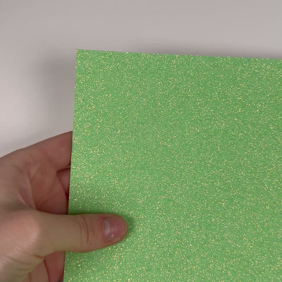 NEON MINT Glitter Luxe Cardstock - 12x12 Cardstock Shop - 12x12 Cardstock - LIGHT GREEN glitter Cardstock - Encore