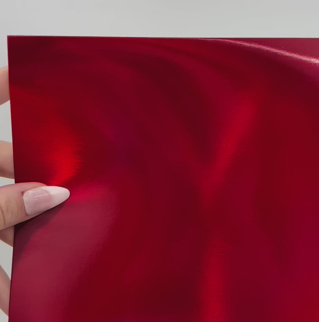 RED HOLOGRAPHIC Iridescent Foil Cardstock - 12x12 - Encore Paper - video shows light play