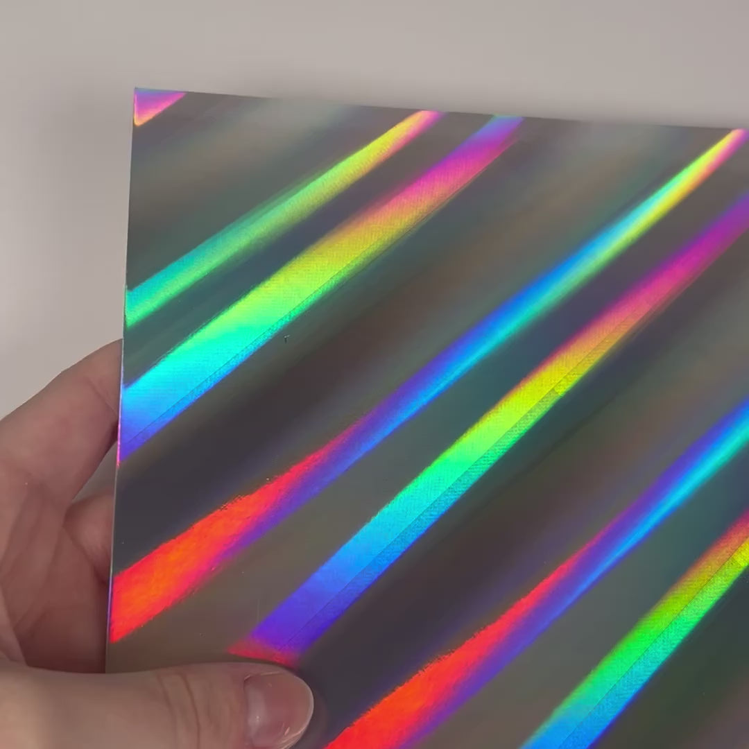 SLANTED LIGHTS holographic cardstock- foil cardstock - silver cardstock - Encore - 12x12 cardstock - 12x12 Cardstock Shop