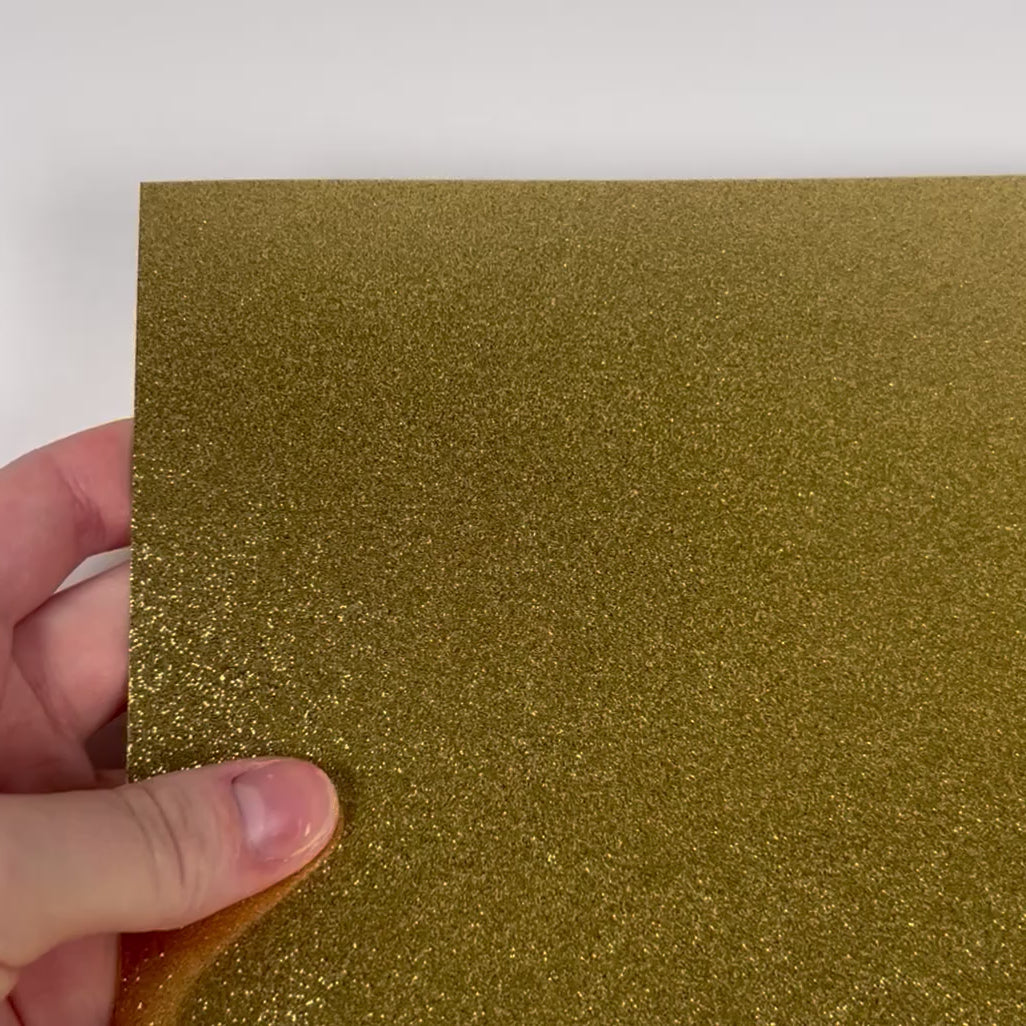 Gold mirror foil cardstock with a glitter finish - smooth, shiny gold foil cardstock with glitter details- ENCORE - glitter cardstock - 12x12 Cardstock Shop