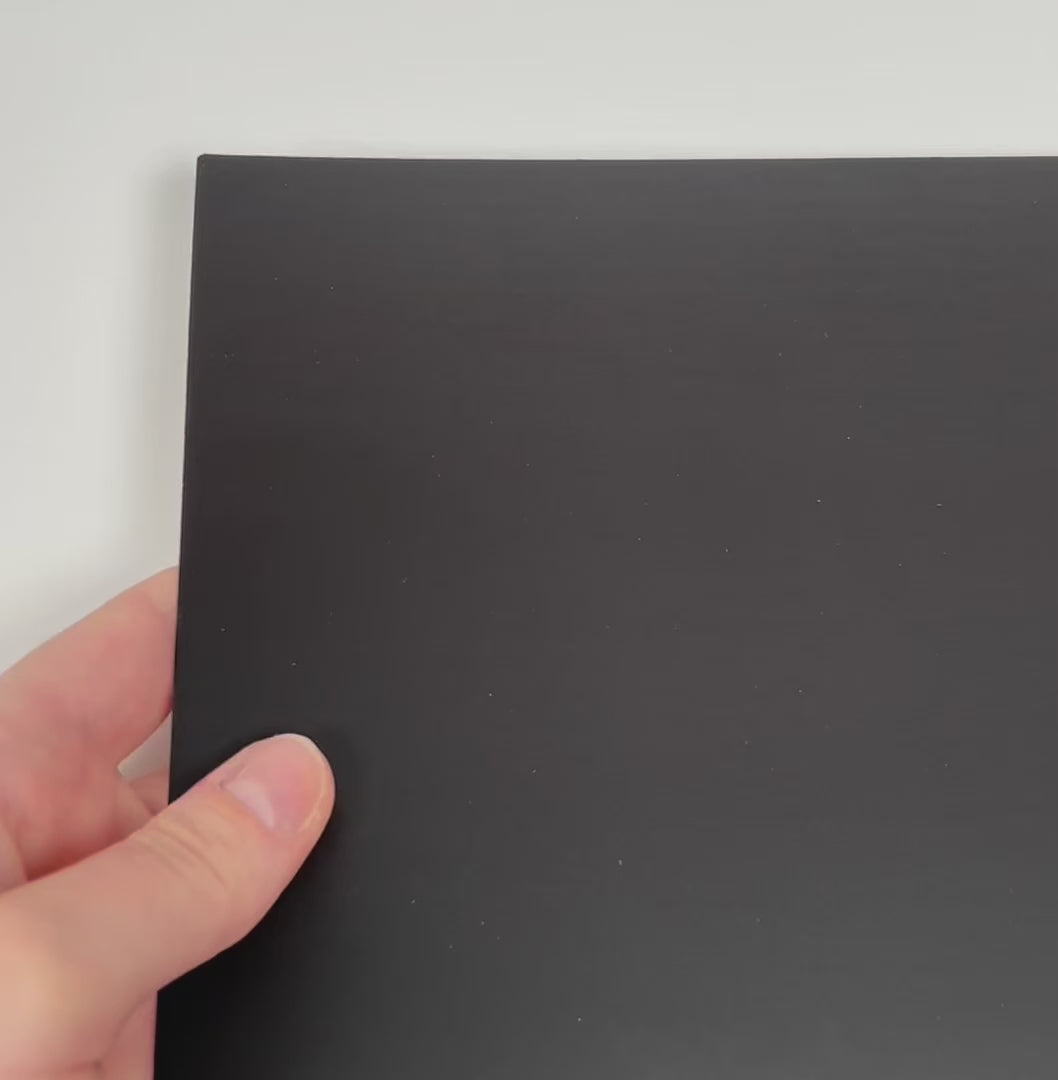 OBSIDIAN Black matte foil cardstock with metallic shine - 12x12 cardstock - encore paper - video shows light play