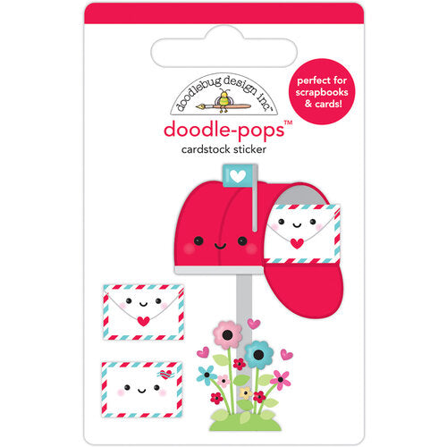 This adorable mailbox with love letters doodle-pop is perfect for cardmaking, scrapbook pages, journals, tags, and more.