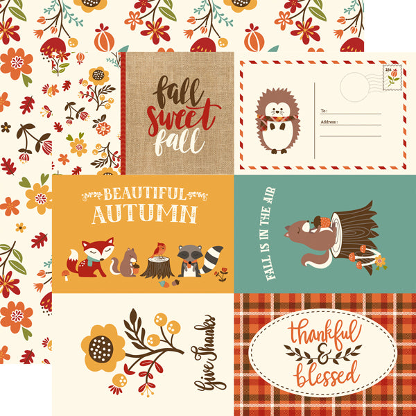 Multi-Colored (Side A - fall journaling cards, Side B - fall floral on an off-white background)