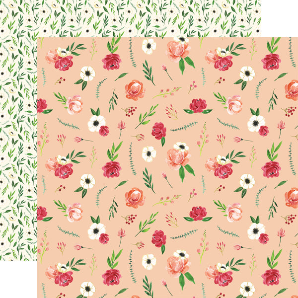  Carta Bella Paper Company Botanical Garden Collection Kit  paper, pink, green, black, red, cream