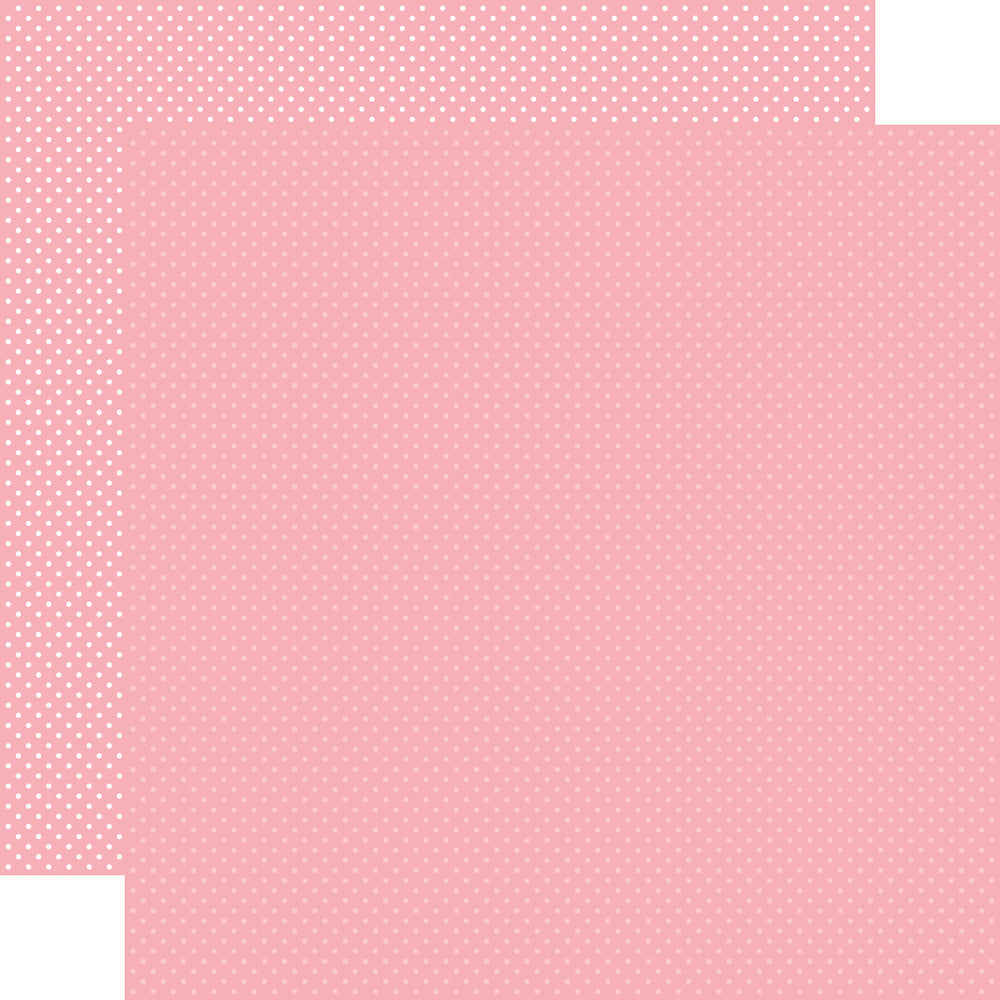 Double-sided 12x12 cardstock sheets of - pink with little white polka-dots, pink with little light pink polka-dots reverse. 80 lb. Felt texture. -Carta Bella