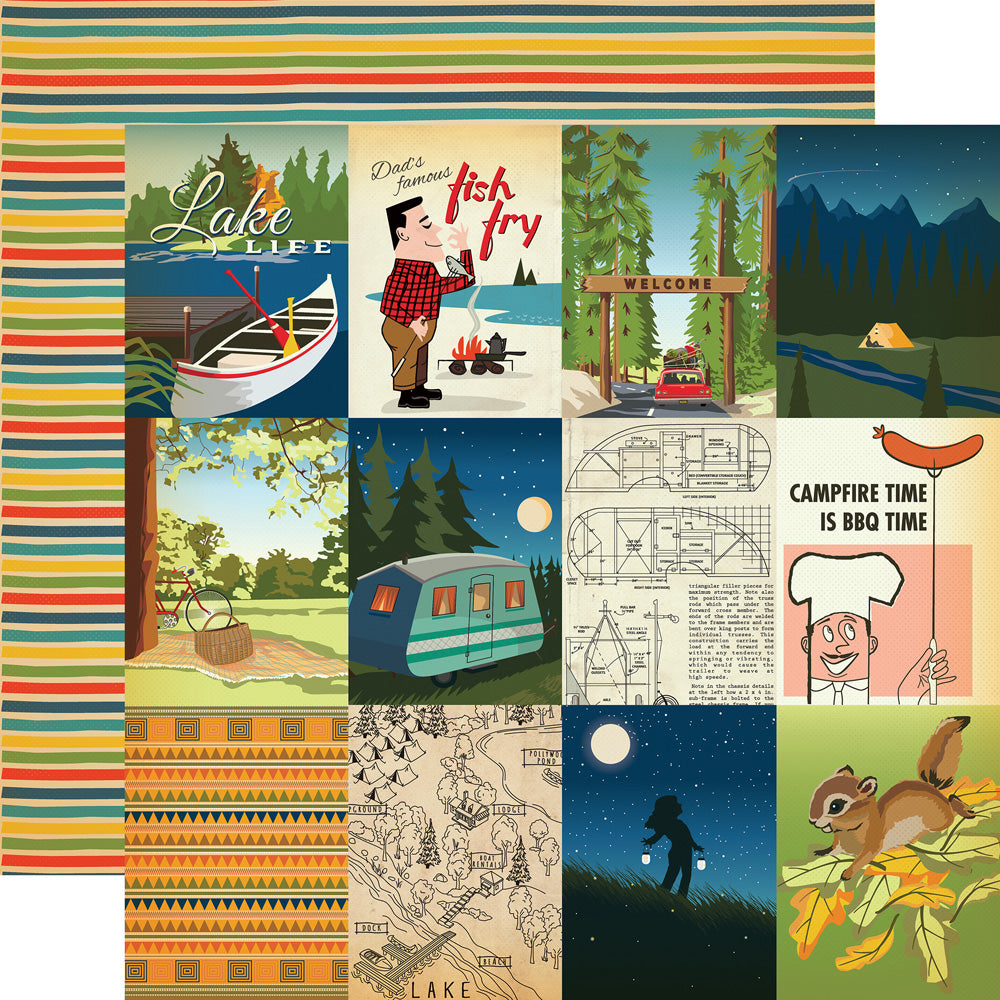 Call Of The Wild: Fly Fishing 12x12 Patterned Paper - Echo Park Paper Co