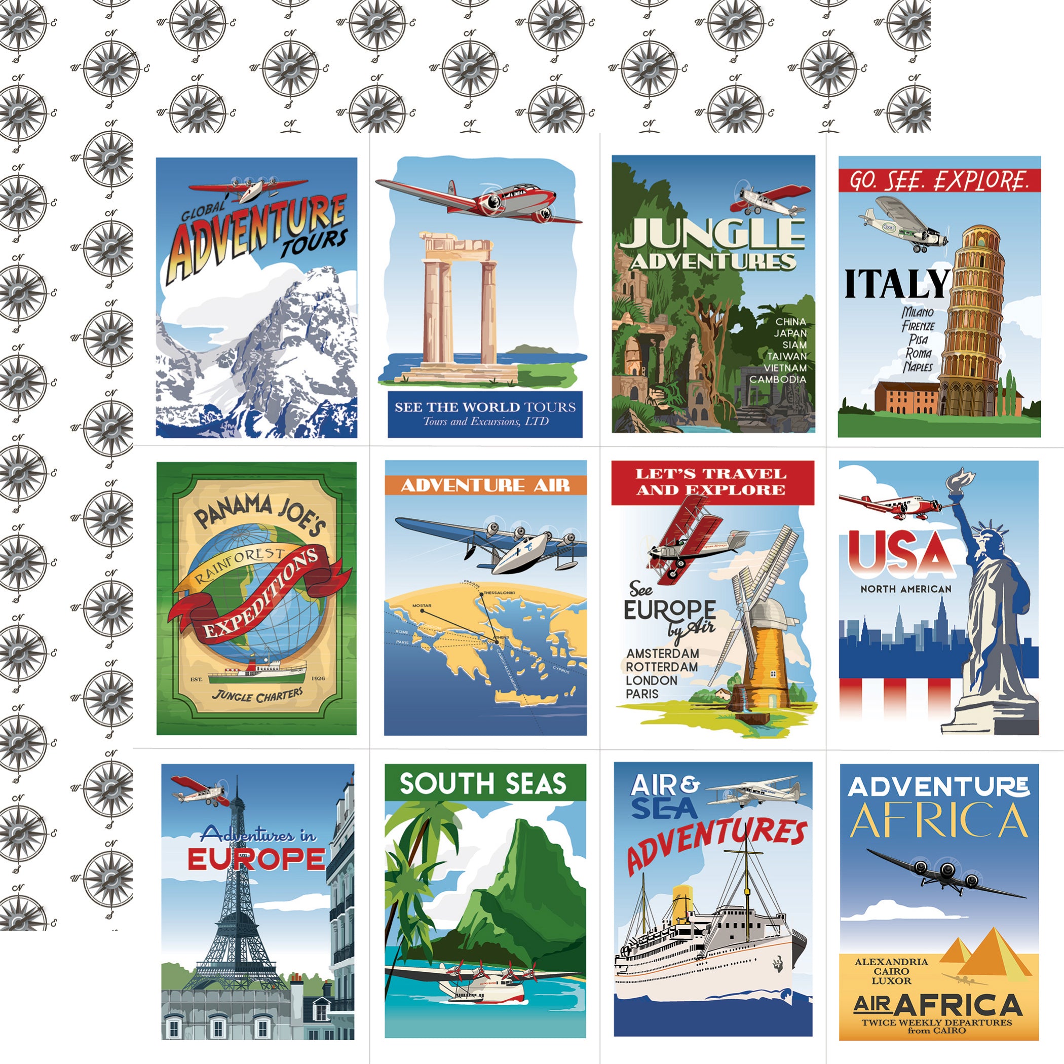 Carta Bella Paper Company Transatlantic Travel Collection Kit 12x12