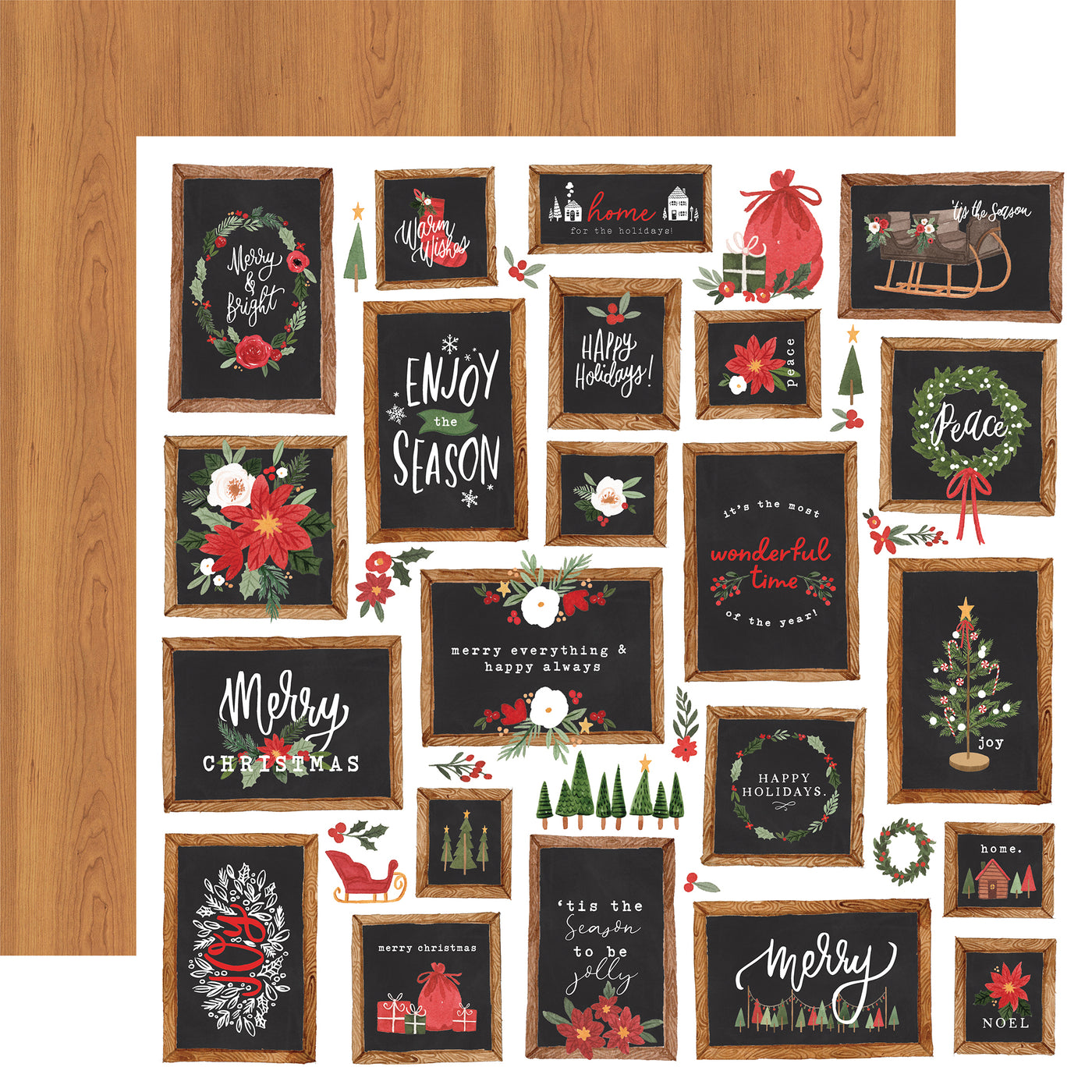 Carta Bella Happy Christmas Element Sticker Sheet – Cheap