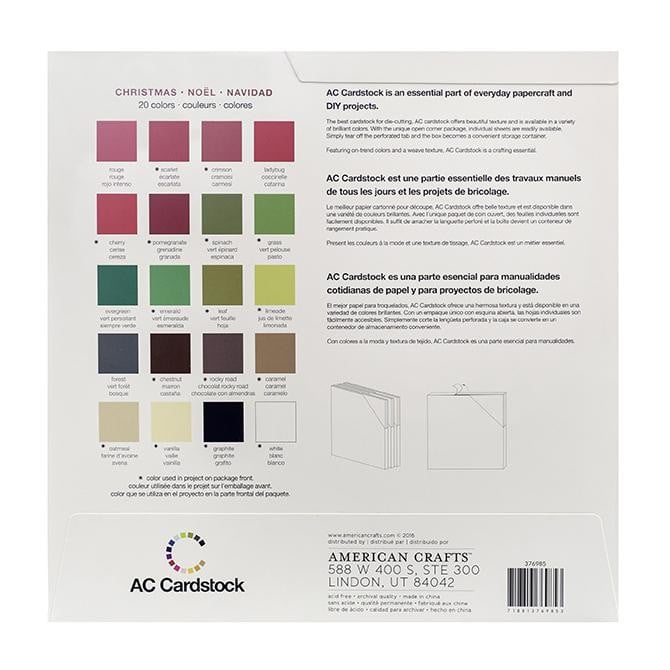 American Crafts Textured Cardstock-Vanilla
