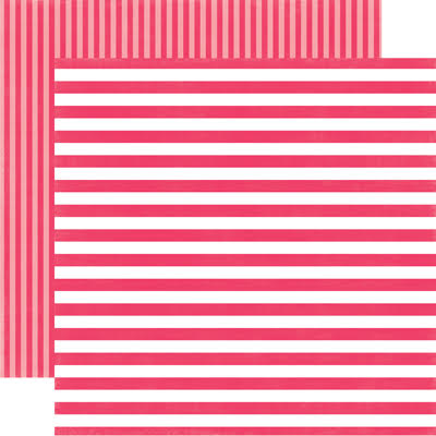 MELON KISS STRIPE 12x12 Cardstock from Dots & Stripes Collection by Echo Park Paper Co.