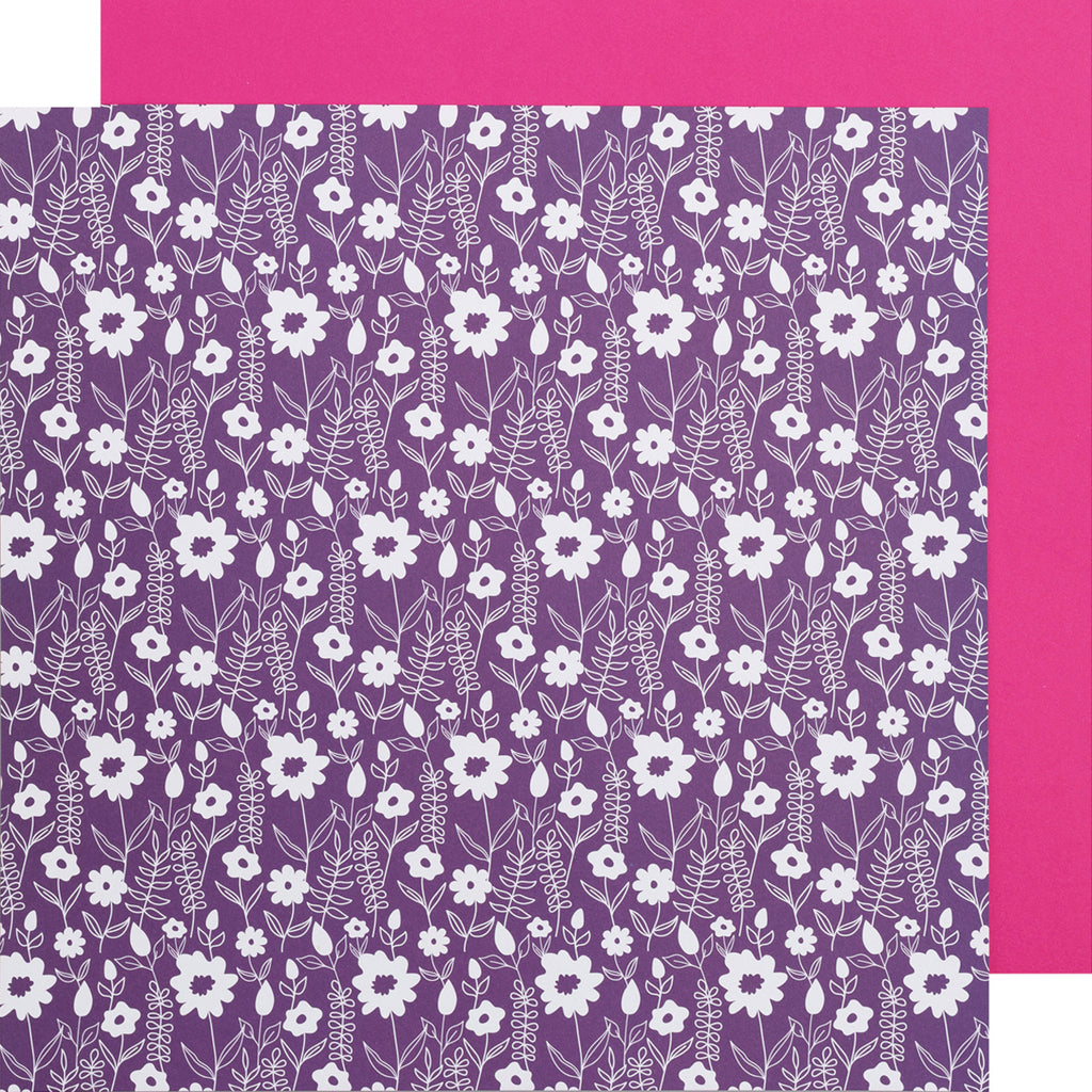 12X12 Scrapbook Paper Lot 12 Sheets Aqua Purple Floral Prints Card Making  L74