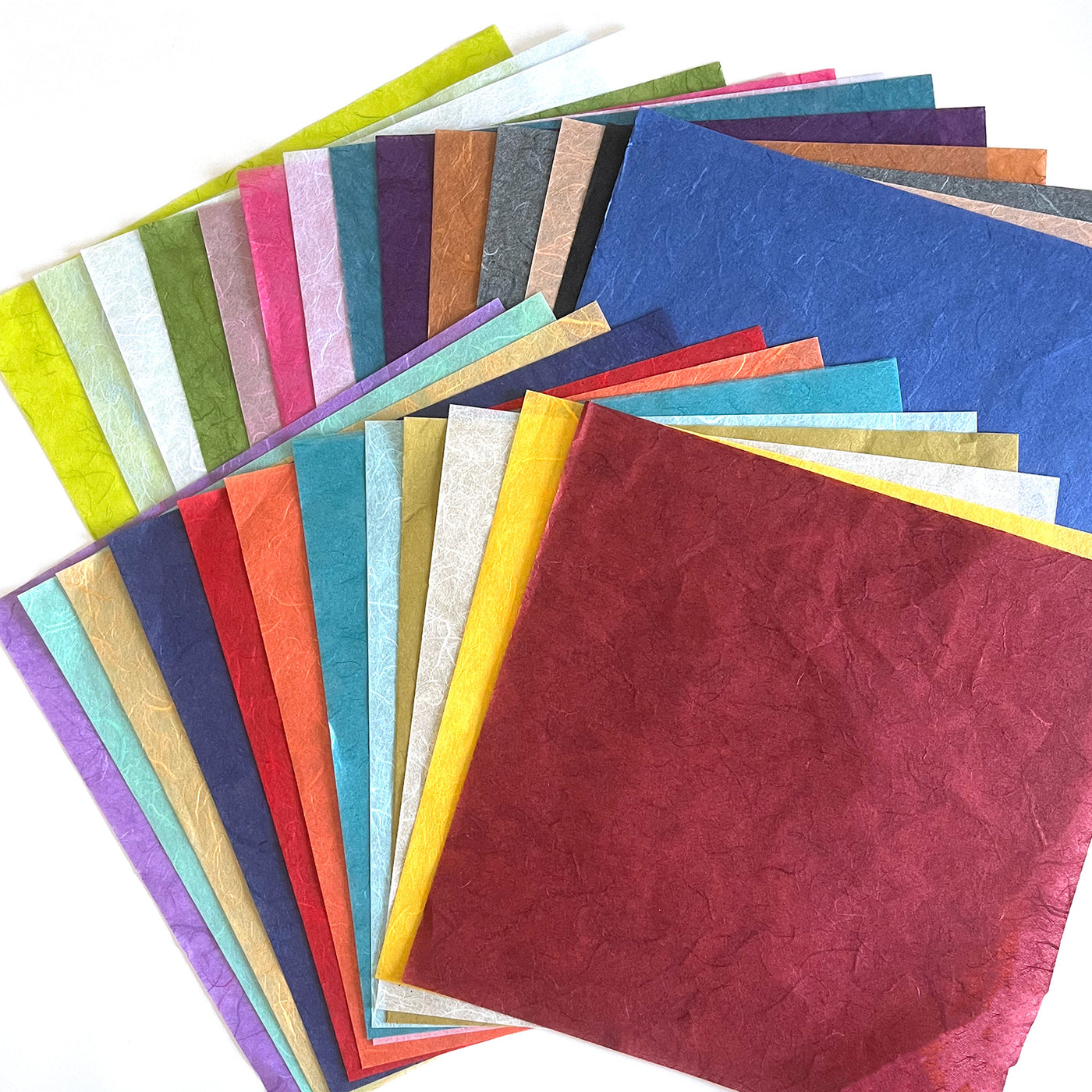 Luxury Mulberry Paper Sheets - Origami - Vibrant Red Green Blue -  8.5x11-inch