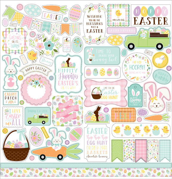 My Favorite Easter: Colored Eggs 12x12 Patterned Paper - Echo Park Paper Co.